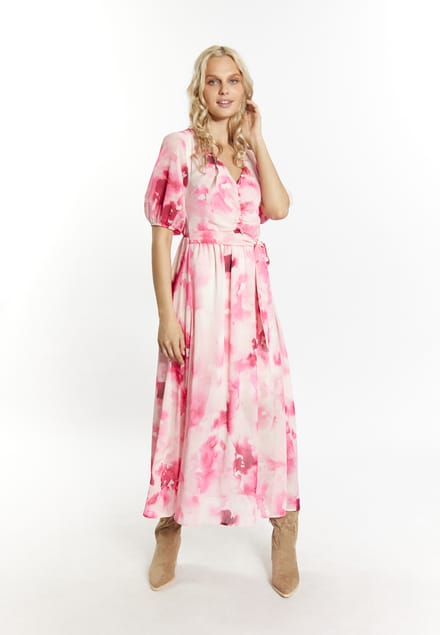 IZIA Jurk Dames Roze Veelkleurig