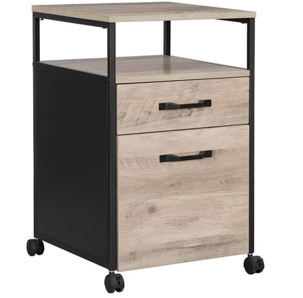 Archiefkast met 2 laden - Mobiele kantoorkast - Stalen frame - industrieel ontwerp