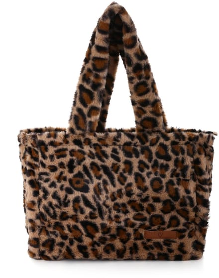 Shopper Tas - Handtas - Teddy Luipaardprint - Ritsopening - Trendy Tas - Ritsvak