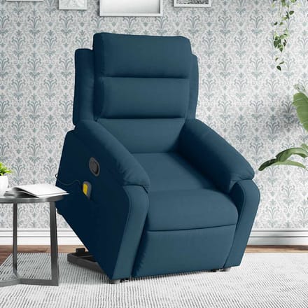 vidaXL - Sta-op-massagestoel - verstelbaar - fluweel - blauw