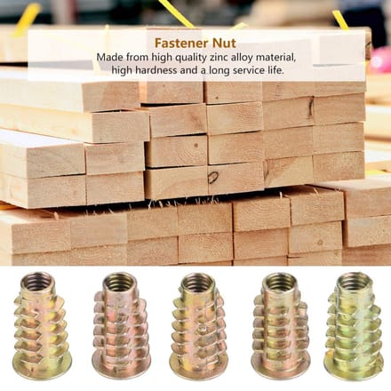 50 stuks M6 zinklegering binnenzeskantmoeren voor houten meubels (M6*20)