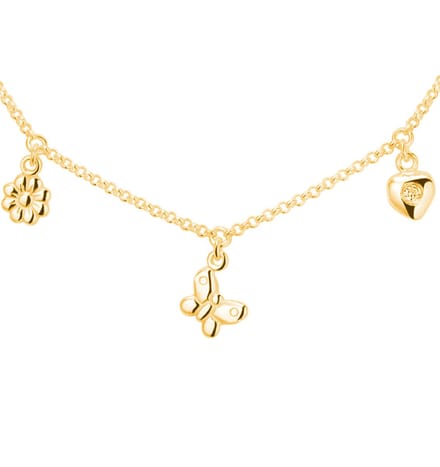 Bedelketting met 3 bedeltjes - Goud