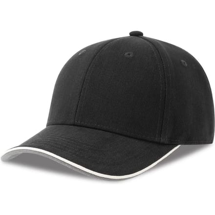 Atlantis Headwear Pilot Piping Sandwich-S Cap AT698 - Black - One size