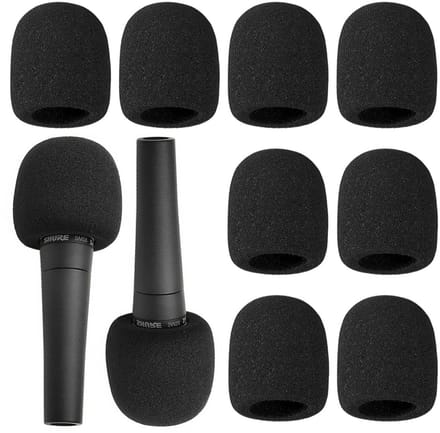 Dailygoods- Microfoonspons 8 stuks - Schuimrubberen Afdekkingen - Popfilter - Winddicht - Wasbaar - Hygiënisch 7 x 6 cm