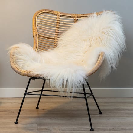 WOOOL Schapenvacht - IJslands Wit CURLY M (100x60cm) 100% Echt - Vloerkleed - Krul