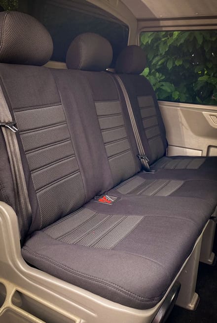 Pasvorm stoelhoezen Citroen e-Jumpy 2021-heden (1 zitting en 1 rugleuning) - Stof zwart