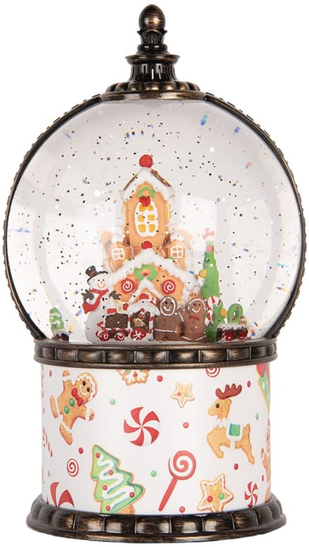 Clayre & Eef Kerstdecoratie met LED-verlichting en muziek Ø 12x21 cm / 3xAA Wit Kunststof