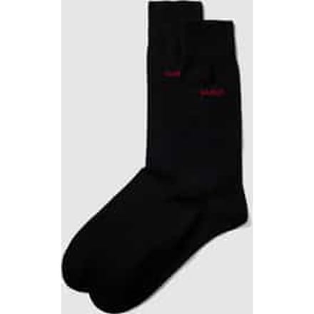 HUGO logo sokken (2-pack) - herensokken katoen - zwart