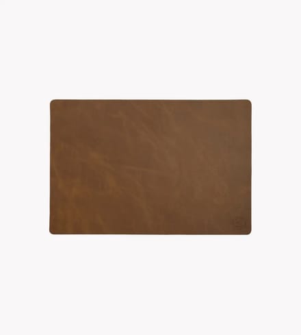 Witloft - Classic leren placemat - Handgemaakt - 100% Rundleer - Cognac