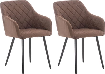 CLP Shila Set van 2 eetkamerstoelen - bruin Stof