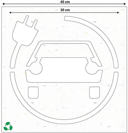 Spuitsjabloon oplaadpunt elektrische auto - Sign Again materiaal - grijs wit | 40 x 40 cm