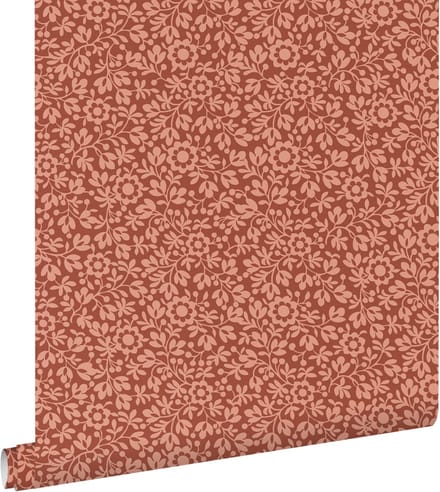 ESTAhome behang bloemetjes terracotta - 50 x 900 cm - 131671