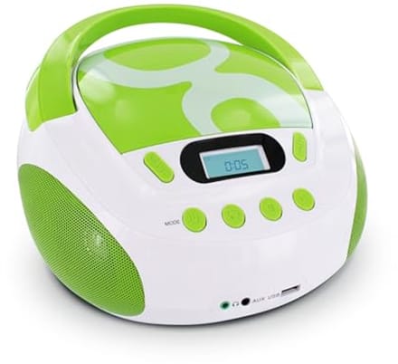 CD-MP3-speler met USB-poort voor kinderen, groen