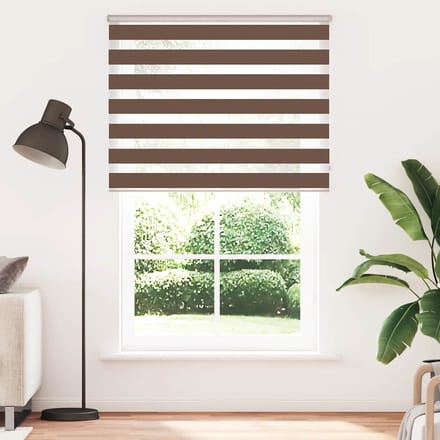 vidaXL - Zebra - rolgordijn - 145x230 - cm - stofbreedte - 140,9cm - polyester - bruin