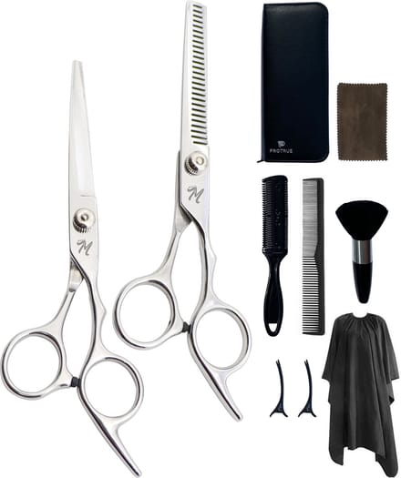 Complete Kappersset - 14 Delig - Kappersschaar Rechtshandig - Uitdunschaar Kapper - Hair Scissors - Coupeschaar - Haarschaar Set