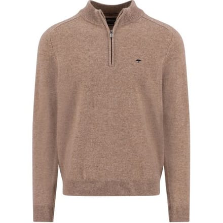 Fynch-Hatton Trui Troyer Zip Lambswool Taupe / male