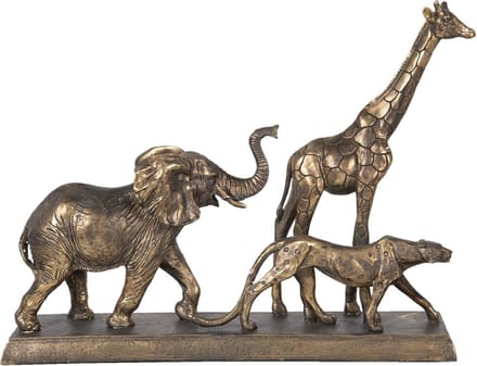 Clayre & Eef Beeld Dieren 44x10x33 cm Goudkleurig Polyresin Dieren Woonaccessoires
