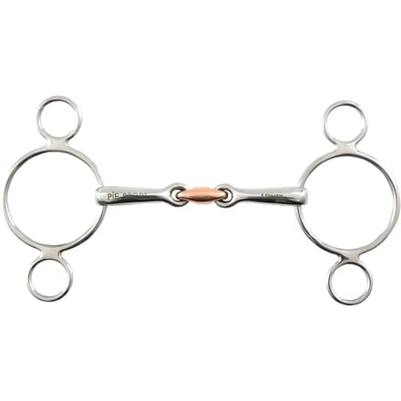 3-rings paardenbit met koperen pad Premier Equine
