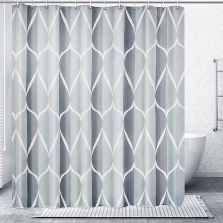 Badkamer Accessoires - Waterdicht Douchegordijn - 120x180cm - Grijs Polyester - Met 12 Haken