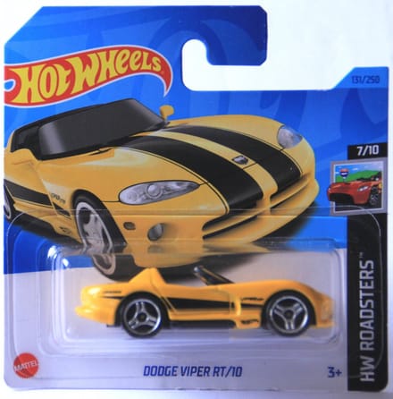 HOT WHEELS DODGE VIPER RT/10 YELLOW 131/250 1:64 HW ROADSTERS 7/10