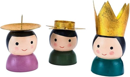 Imbarro - Houten Kerstengeltjes - Saxos - 3 stuks