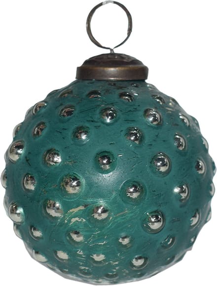 Clayre & Eef Kerstbal Overig Ø 7 cm Groen Zilverkleurig Glas Kerstballen