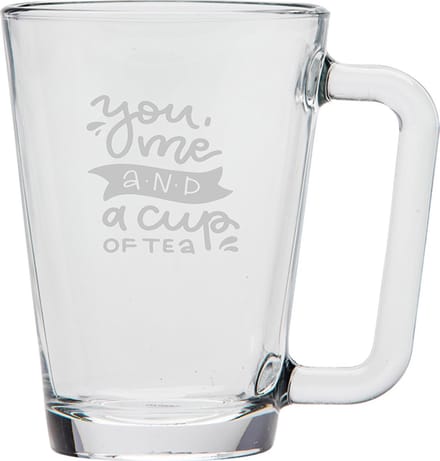 Gegraveerde Theeglas 26cl You me and tea