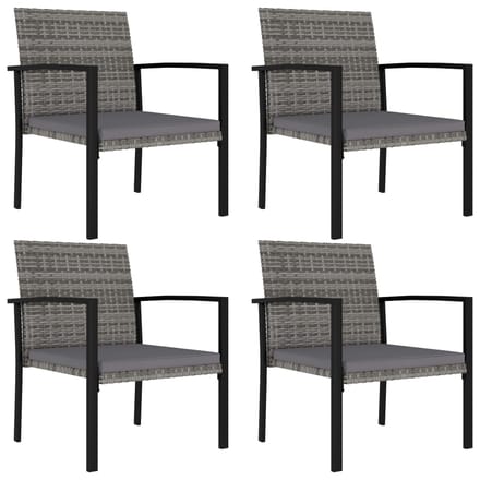 vidaXL - Tuinstoelen - 4 - st - poly - rattan - grijs