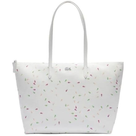 LACOSTE Schoudertas Shopper Shopping Bag Confetti Croc Farine Wit
