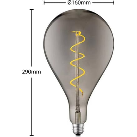 Lucande LED lamp E27 A160 4 W 1.800 K dimbaar, rookkleurig