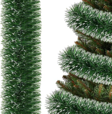 Springos Kerstslinger | Guirlande | Kerstversiering | 3 m | Donkergroen/Wit