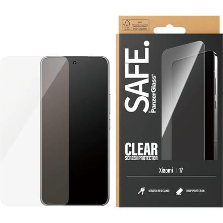 SAFE by PanzerGlass Ultra-Wide Fit Screenprotector voor de Xiaomi 17