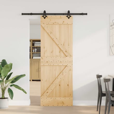 vidaXL - Schuifdeur - NARVIK - 70 - x - 210 - cm - (152,5 - cm) - Naturel - en - Zwart