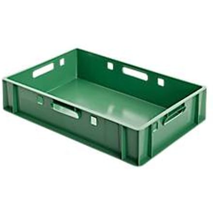 Euro Box vleeskrat, voedselveilig, inhoud 25,3 liter, gesloten uitvoering, groen