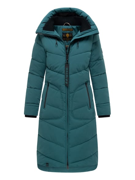 Marikoo dames winterjas Benikoo met capuchon & geribde kraag – warm en stijlvol