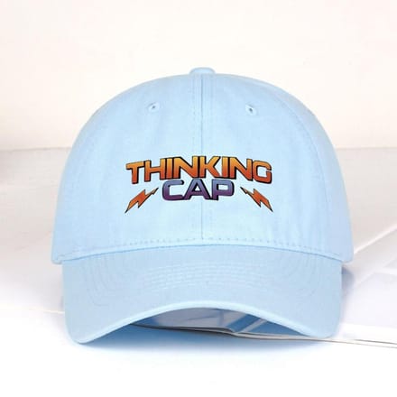 “Thinking Cap” Gradiënt Tekst Print Zachte Baseballpet Zacht, Comfortabel, Ademend Retro Gradiënt, Trendy & Speels Unisex D white