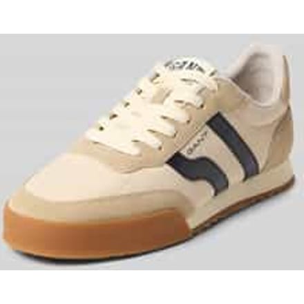 Sneakers van leermix met logodetail model 'Baylle'