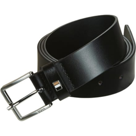 BOSS Leren Riem Ther-Flag-E Sz35 Leather Belt W100 Black Zwart