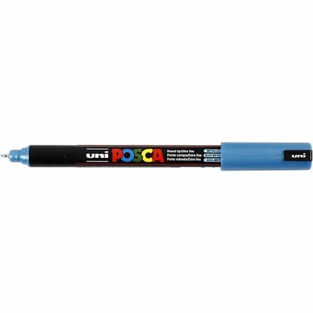 Posca Marker, afm PC-1MR, lijndikte 0,7 mm, extra-fijn, metallic blauw, 1 stuk