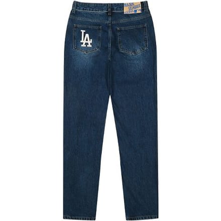 MLB Los Angeles Dodgers Jeans Décontractés Coupe Droite Homme Pantalons Bleu 31DPM1041-07U M blue