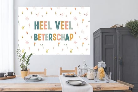 Poster Sterkte - Quotes - Bloemen - Pastel - 180x120 cm XXL