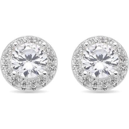 Boucles d'oreilles - LUXENTER - Shog Medium - Zircone brillante - Finition argentée - Plaqué rhodium gray