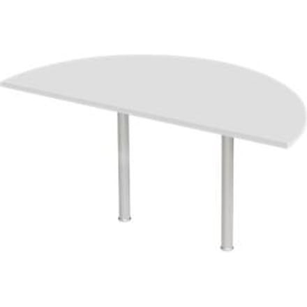Aanbouwtafel, halve cirkel, Ø 1600 mm, lichtgrijs