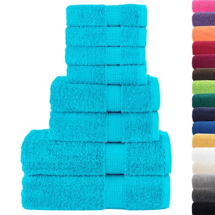 vidaXL - 8-delige - Handdoekenset - SOLUND - 600 - g/m² - turquoise
