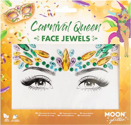Moon Creations - Moon Glitter - Carnival Queen Gezicht Diamanten Sticker - Multicolours