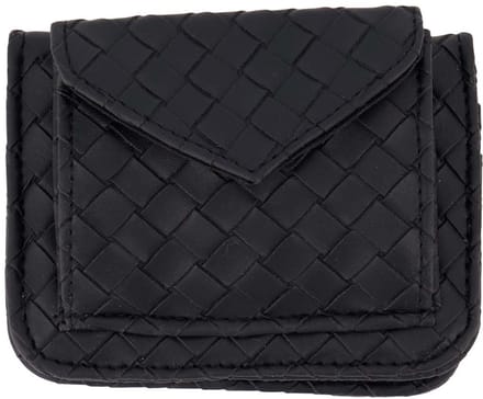 Zusss Pashouder Gevlochten 100% PU Leer Black