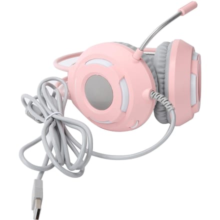 Casque Over-Ear AJAZZ Son Stéréo 7.1 Réduction de Bruit Casque Filaire avec Interface USB(Rose ) rose