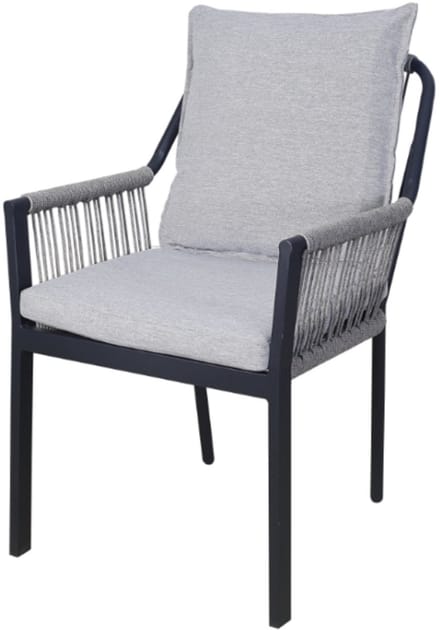 Fleur dining tuinstoel aluminium antraciet rope