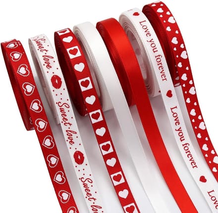 Rode Satijnen Hartjeslint 1cm - Cadeaulint Set voor Valentijnsdag, Bruiloften en Geschenken