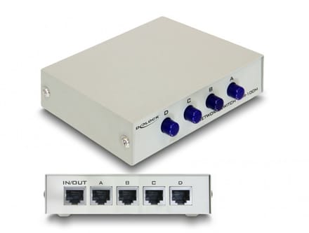 Delock Switch RJ45 10/100 Mbps 4 port manual bidirectional